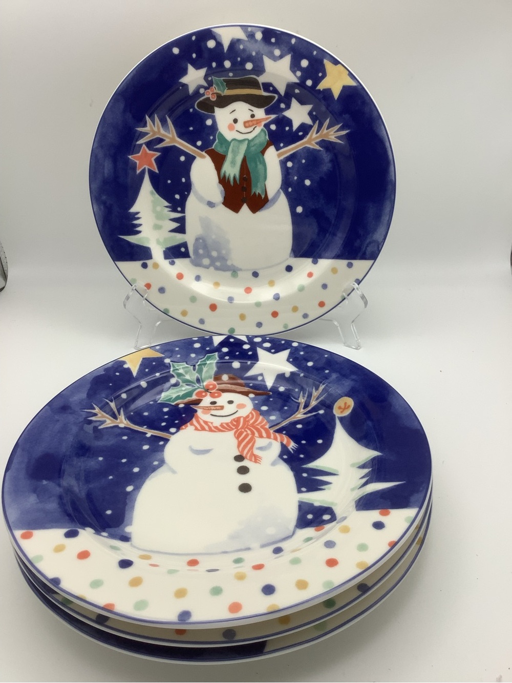 Festive Epoch by Noritake Mr. Snowman Luncheon Plates - Set of 4
